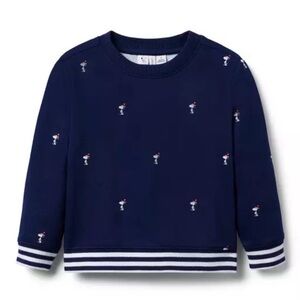 Janie and Jack Snoopy Santa Striped Cuff Sweatshirt